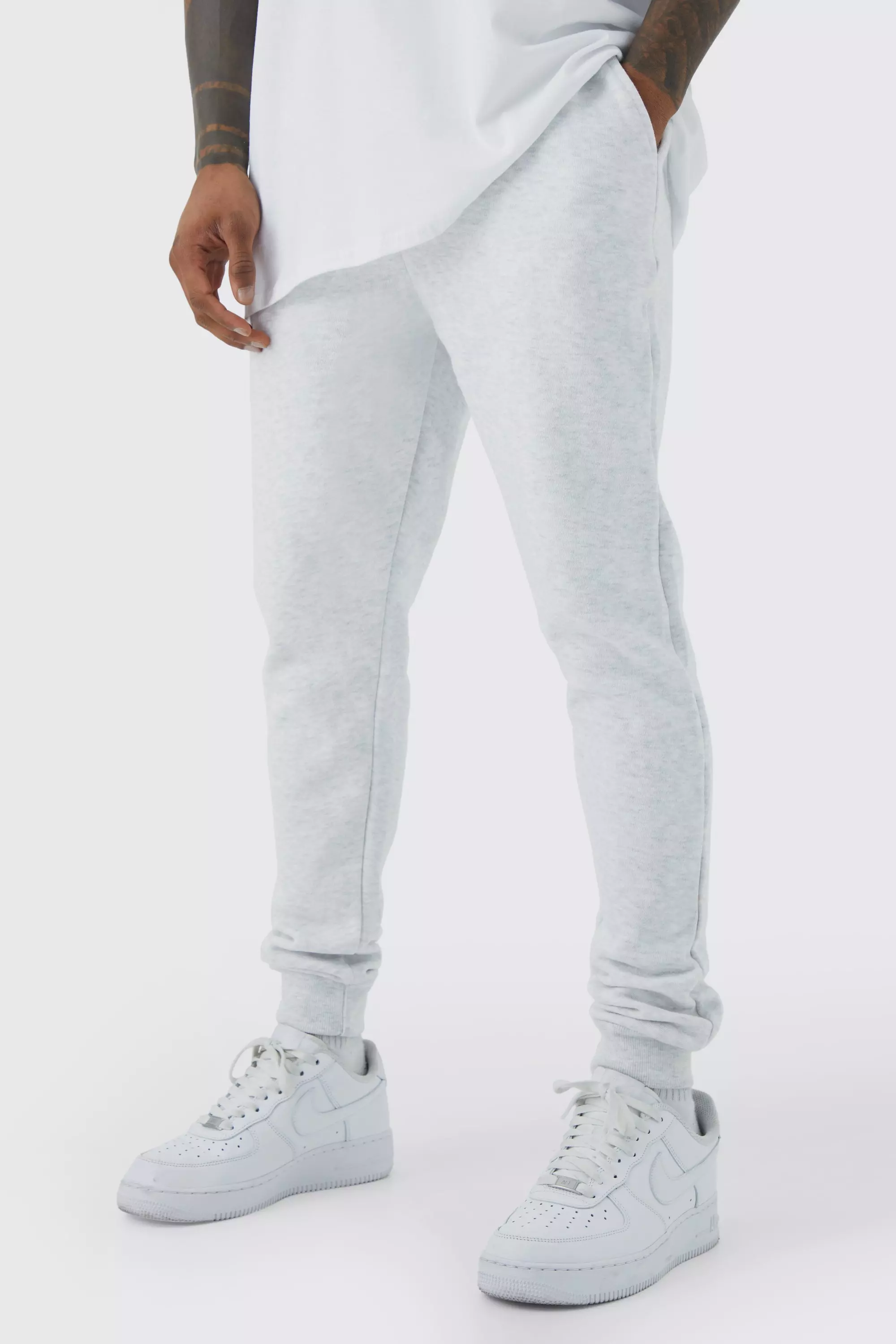 Boohoo mens grey joggers sale